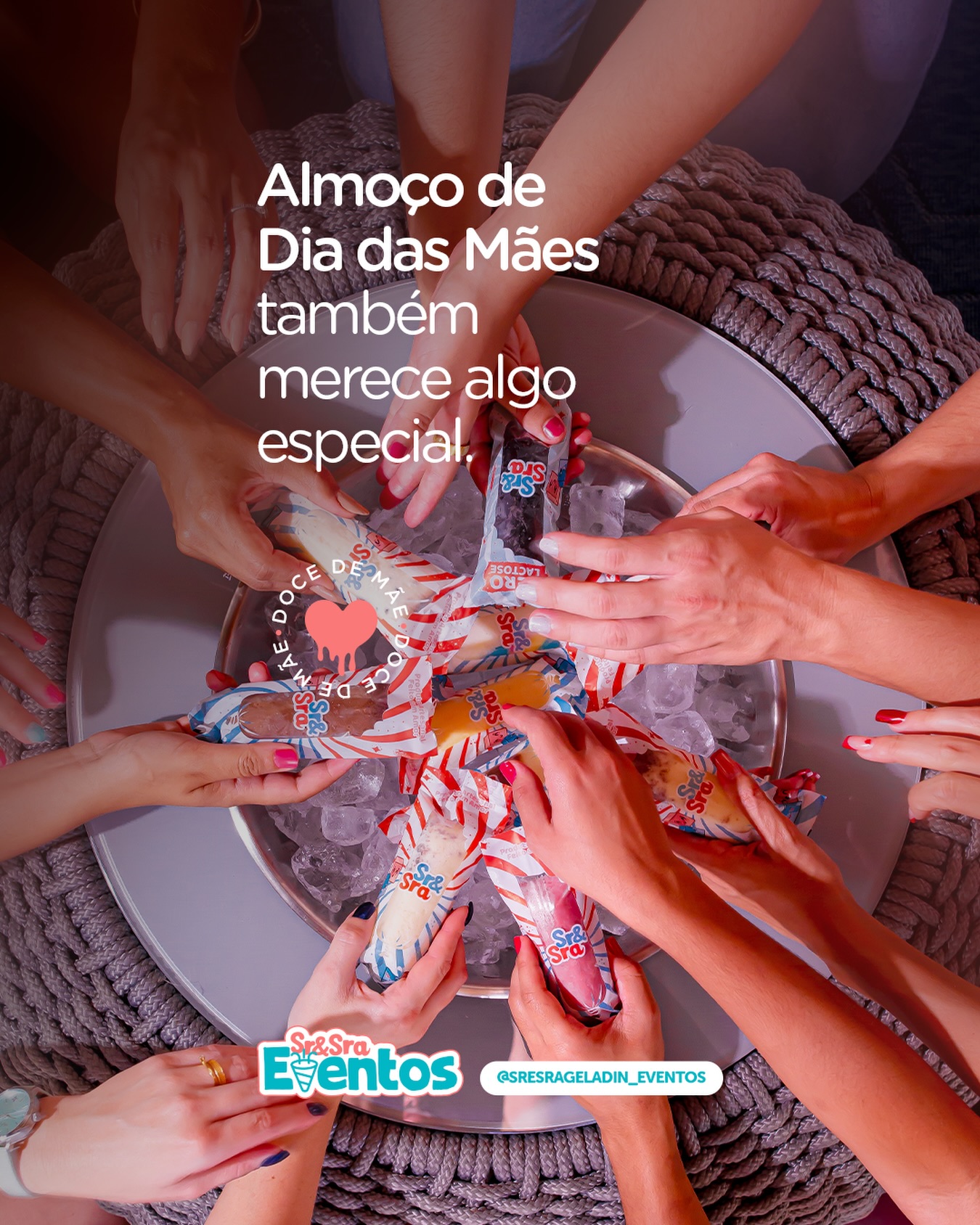 Vai reunir a família no Dia das Mães?
Leve algo diferente para a mesa e transforme o encontro em uma lembrança ainda melhor.
Sr&Sra Eventos também atende datas especiais e confraternizações familiares.